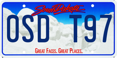 SD license plate 0SDT97
