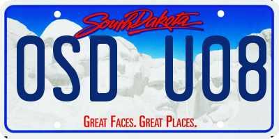 SD license plate 0SDU08