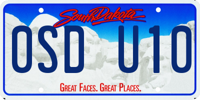 SD license plate 0SDU10