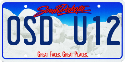 SD license plate 0SDU12
