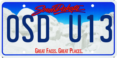 SD license plate 0SDU13