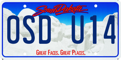 SD license plate 0SDU14