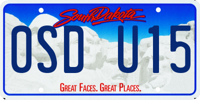 SD license plate 0SDU15