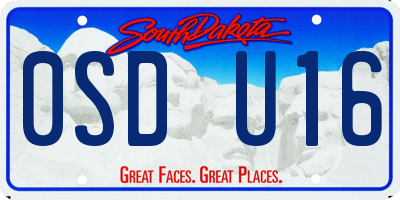 SD license plate 0SDU16
