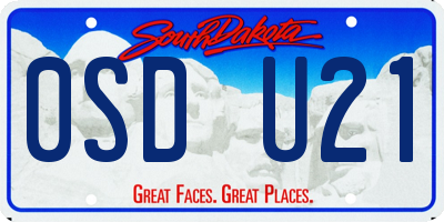 SD license plate 0SDU21