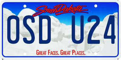 SD license plate 0SDU24