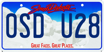 SD license plate 0SDU28