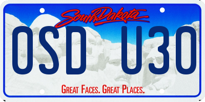 SD license plate 0SDU30