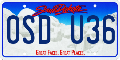 SD license plate 0SDU36