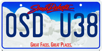 SD license plate 0SDU38