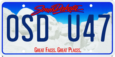 SD license plate 0SDU47