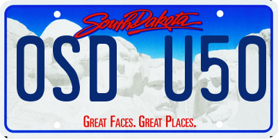 SD license plate 0SDU50