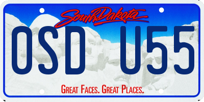 SD license plate 0SDU55