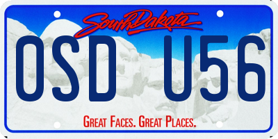 SD license plate 0SDU56