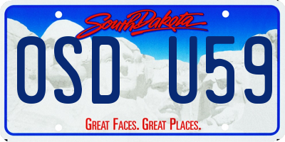 SD license plate 0SDU59
