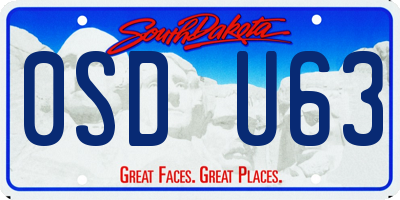 SD license plate 0SDU63