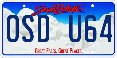 SD license plate 0SDU64