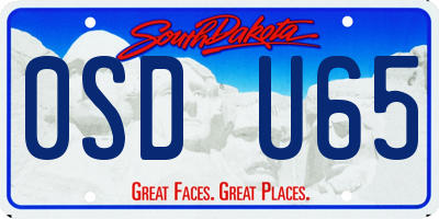SD license plate 0SDU65
