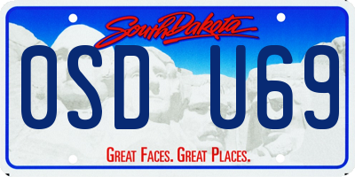 SD license plate 0SDU69