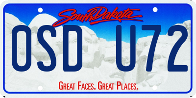 SD license plate 0SDU72