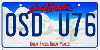 SD license plate 0SDU76