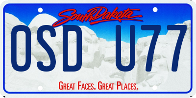 SD license plate 0SDU77