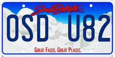 SD license plate 0SDU82