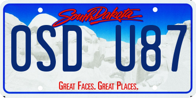 SD license plate 0SDU87