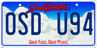 SD license plate 0SDU94