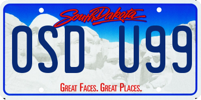 SD license plate 0SDU99