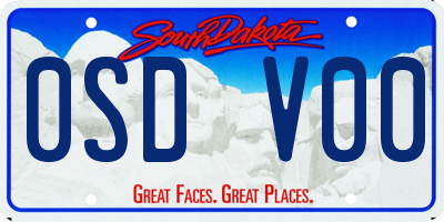 SD license plate 0SDV00