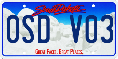 SD license plate 0SDV03