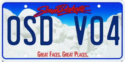 SD license plate 0SDV04