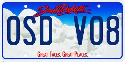 SD license plate 0SDV08
