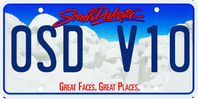 SD license plate 0SDV10