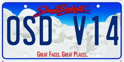 SD license plate 0SDV14