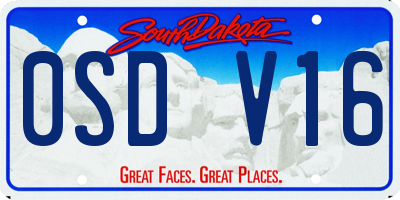 SD license plate 0SDV16