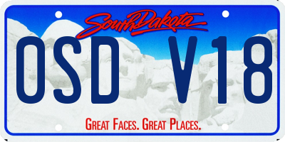 SD license plate 0SDV18