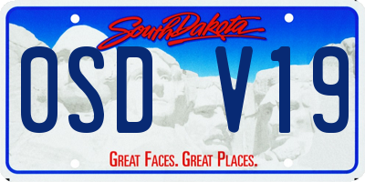 SD license plate 0SDV19
