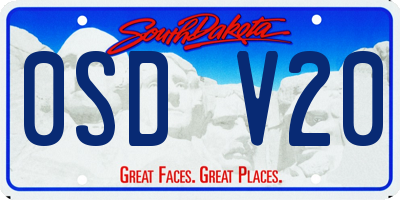 SD license plate 0SDV20