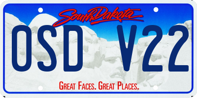 SD license plate 0SDV22