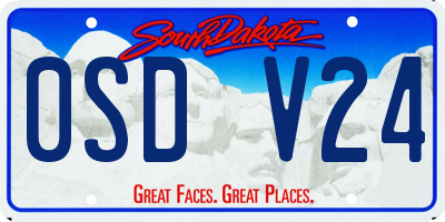 SD license plate 0SDV24