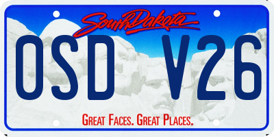 SD license plate 0SDV26