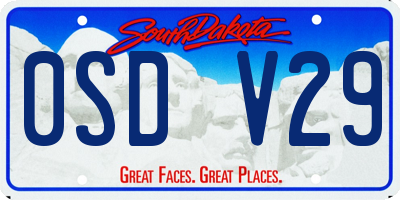 SD license plate 0SDV29