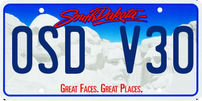 SD license plate 0SDV30