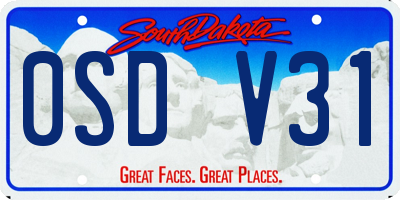 SD license plate 0SDV31