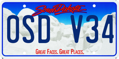 SD license plate 0SDV34