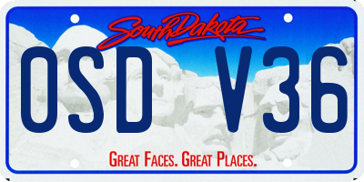 SD license plate 0SDV36