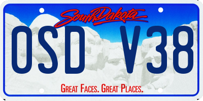 SD license plate 0SDV38