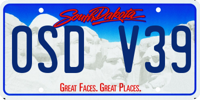 SD license plate 0SDV39